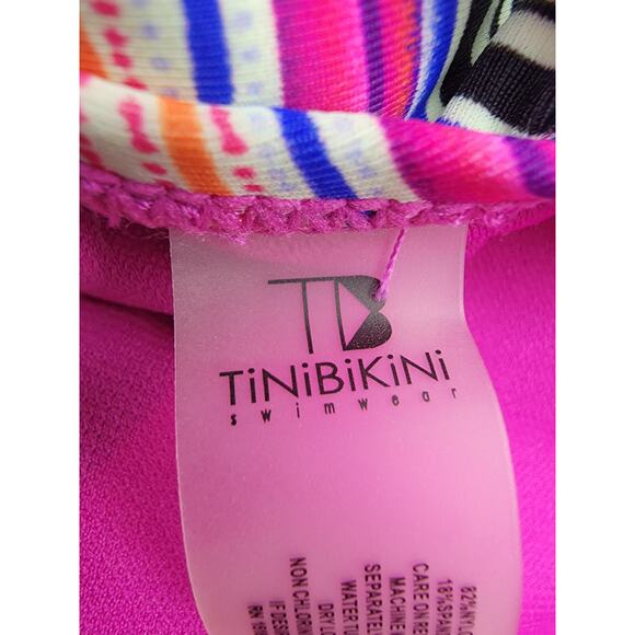 Tinibikini Pink Multi Color One Piece Swimwear Size Medium NWOT - Picture 14 of 15